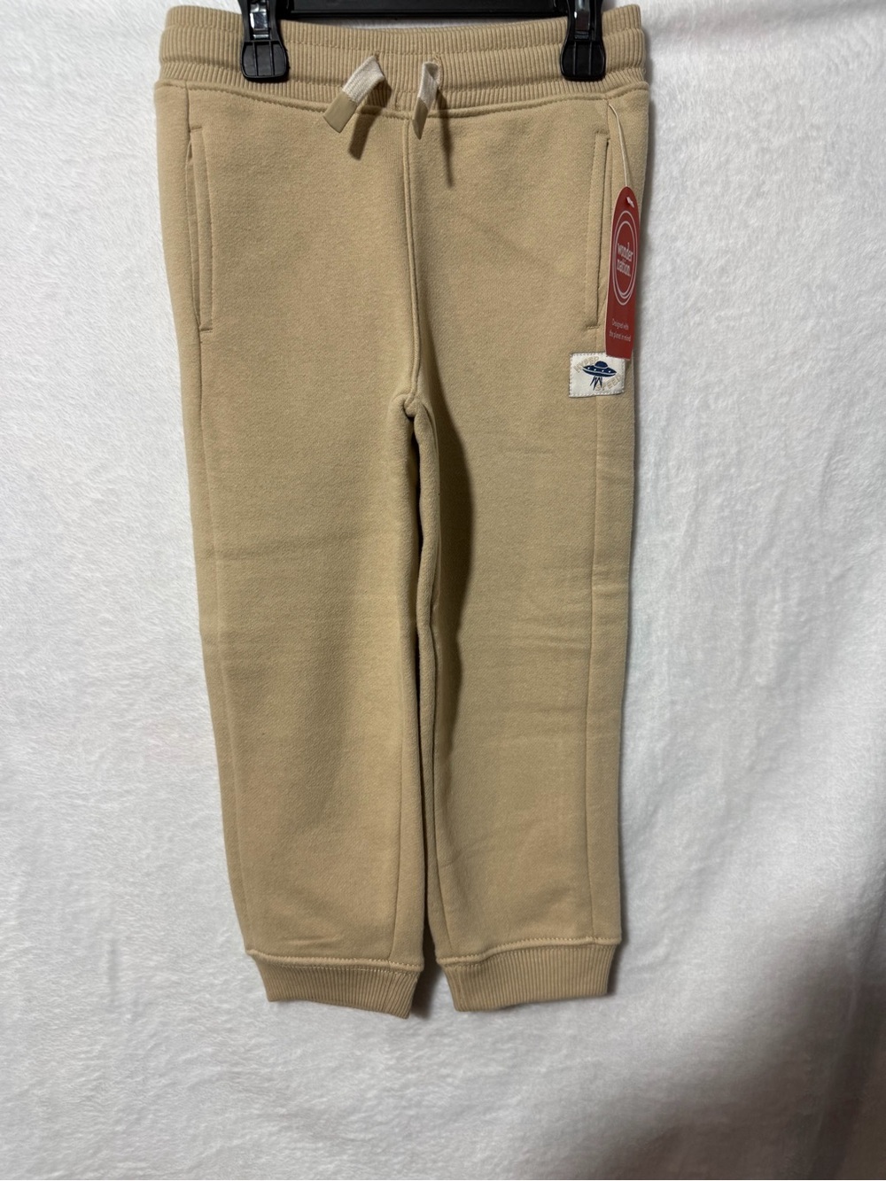 Beige Kids Fleece Jogger Pants - Unbranded